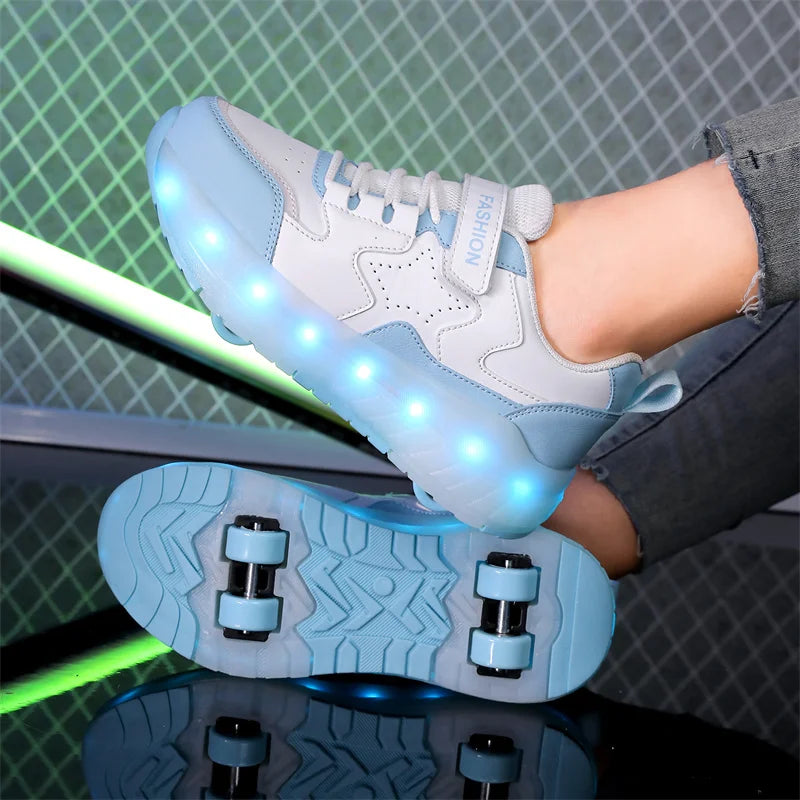 Kids' USB-Charging LED Light-Up Roller Shoes, image 5 of 20