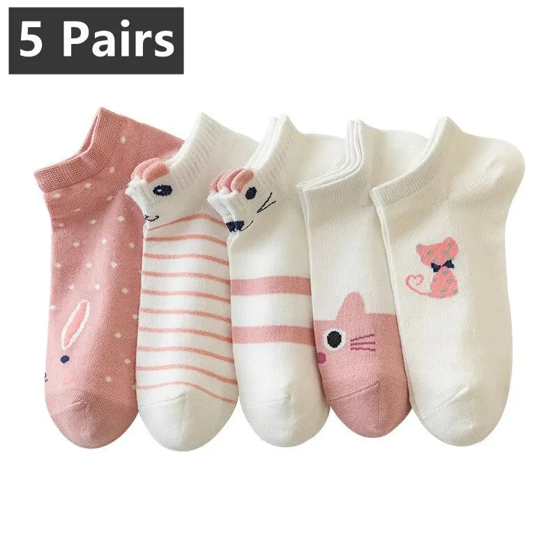 5 Pairs Letter Print Socks Comfy & Breathable