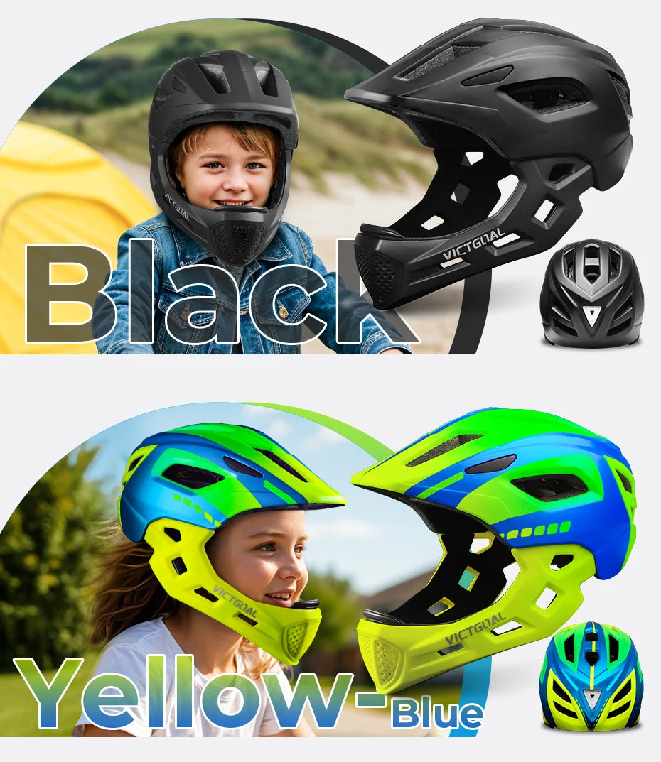 VICTGOAL Kids' Detachable Full-Face Bike Helmet