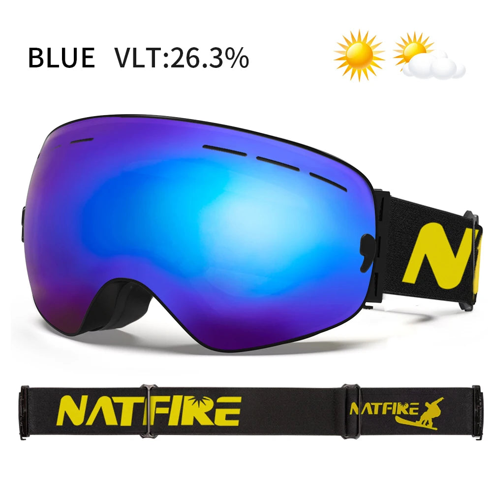 NATFIRE Unisex Anti-Fog Ski Goggles