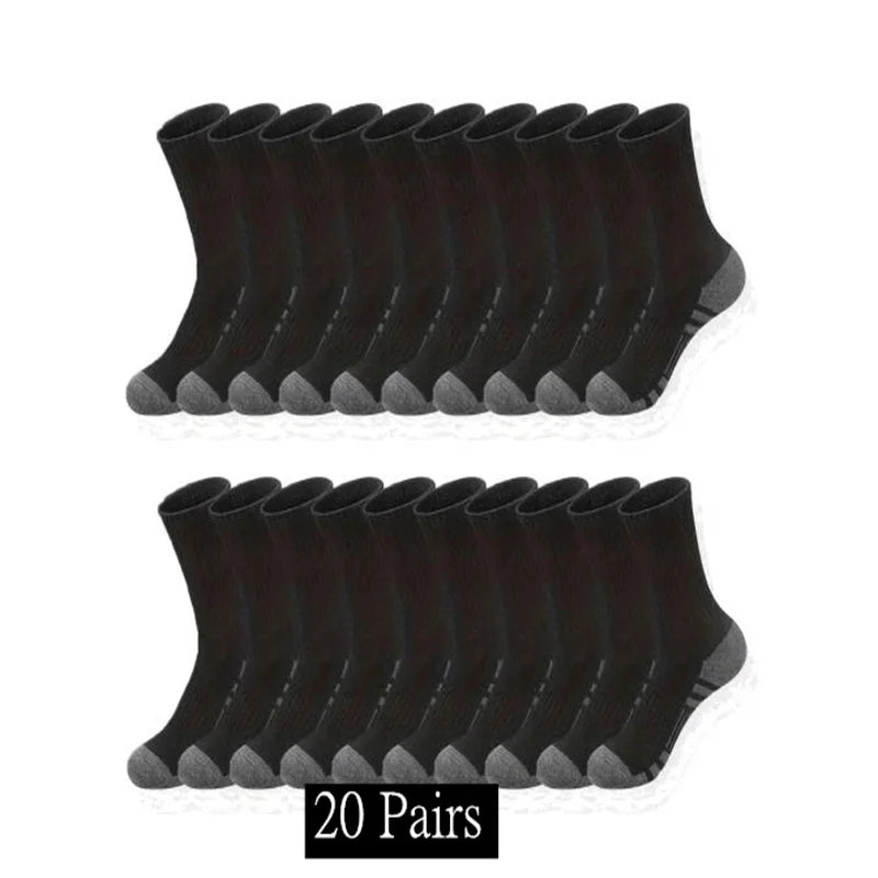 10/20/30 Pairs Men's Classic Crew Socks Unisex Sports