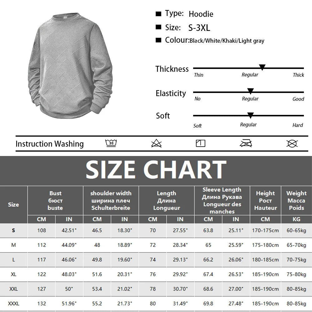 Spring Autumn Men's Casual Pullover Sweater Crew Neck