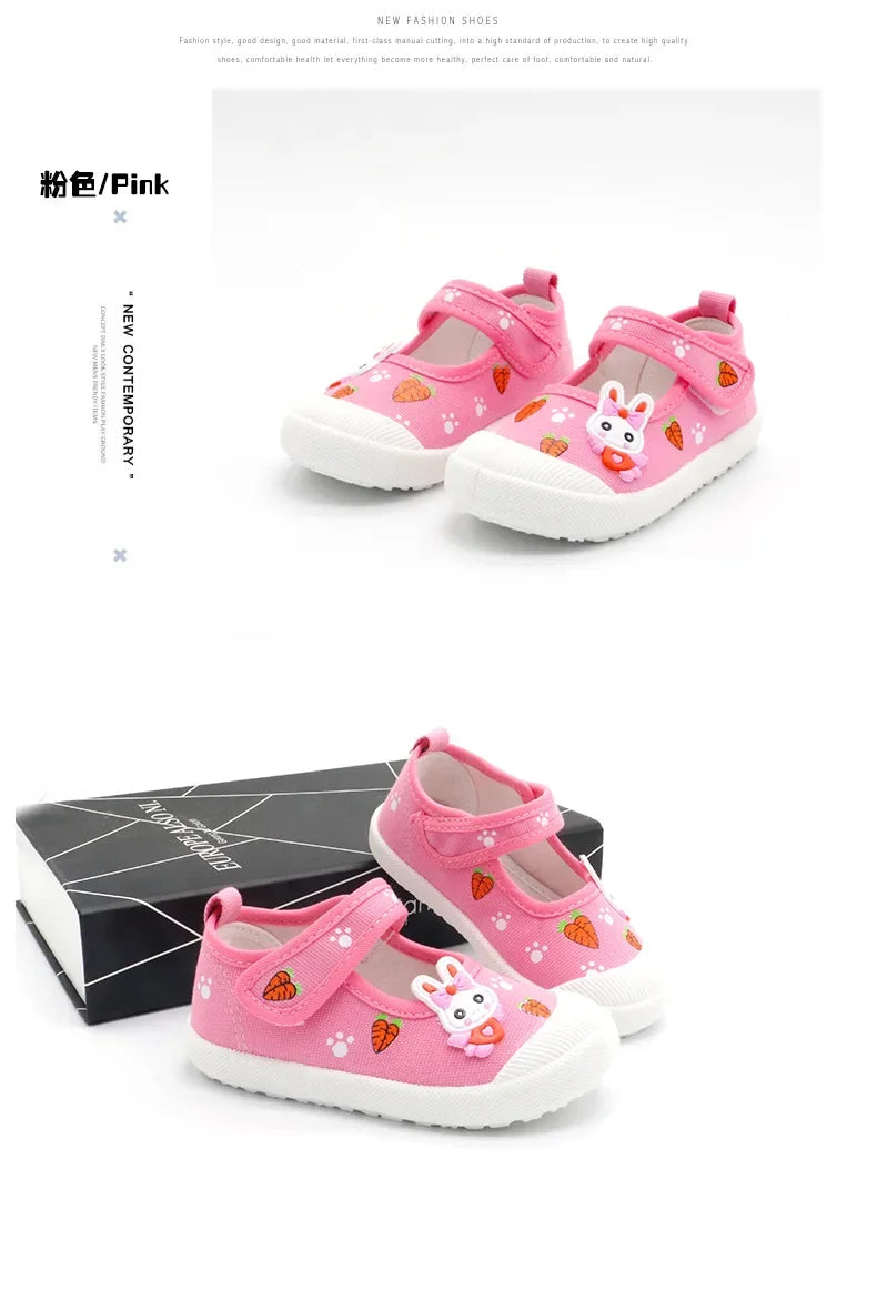 JGSHOWKITO Girls Canvas Shoes Soft Sports Shoes Kids