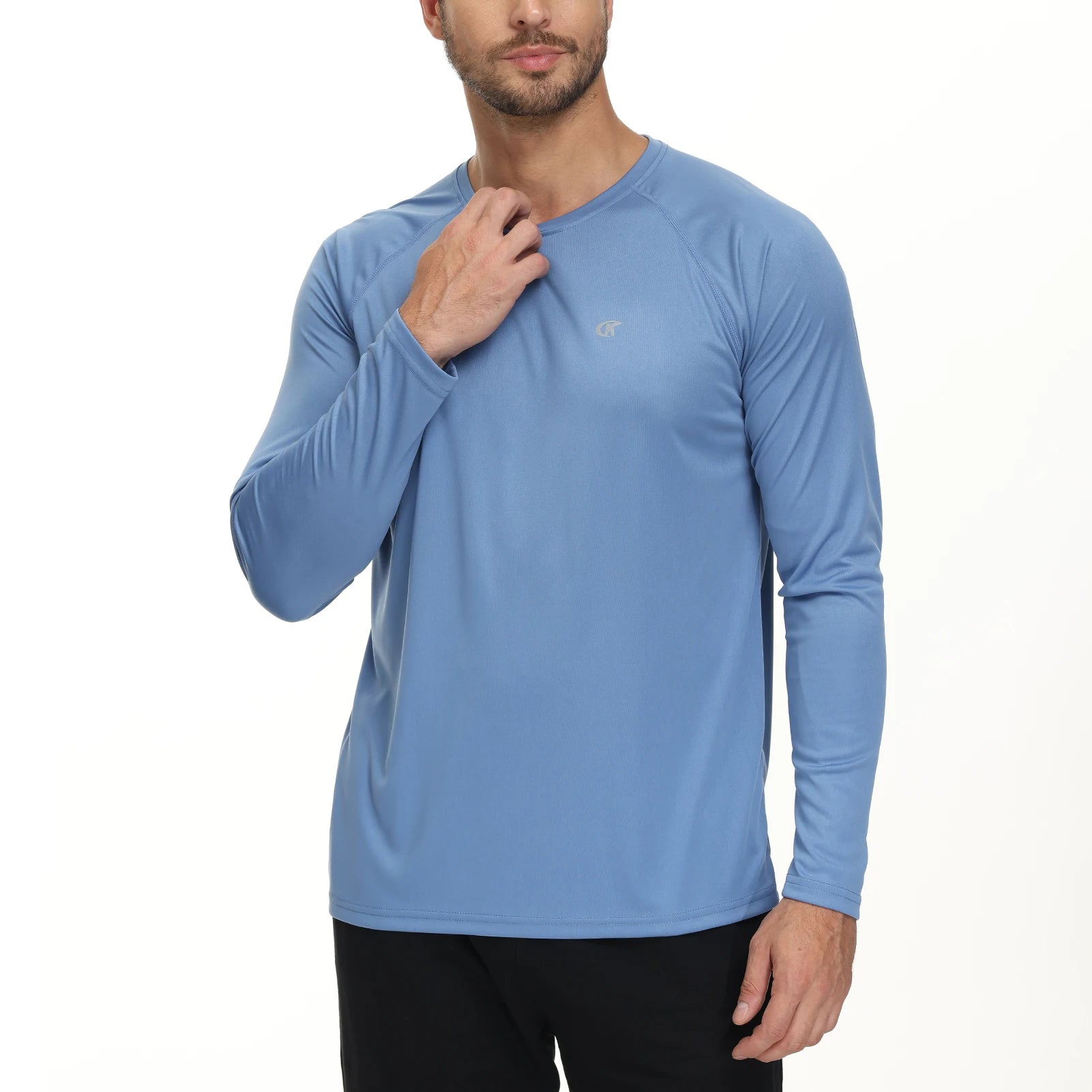 Men UPF 50+ Long Sleeve T-Shirt, Rash Guard