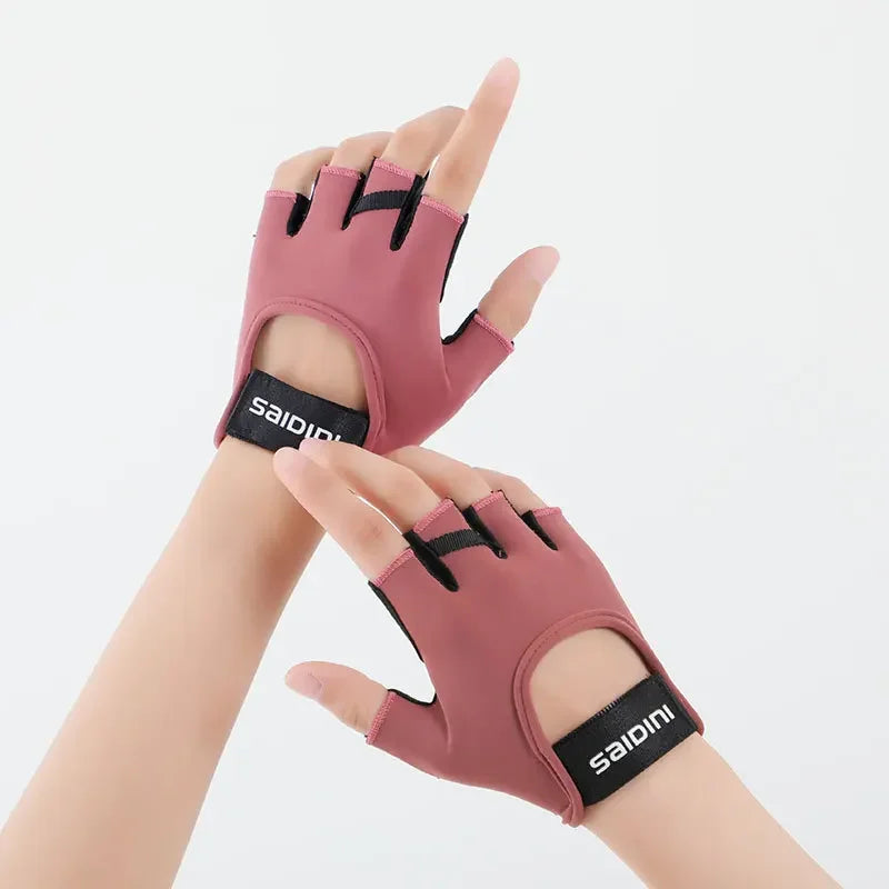 Women's Anti-Slip Gym Gloves, Wrist Strap