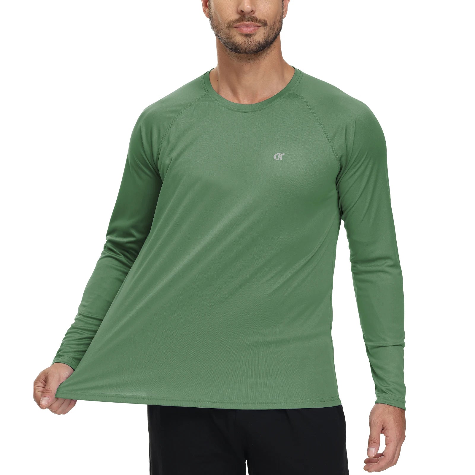Men UPF 50+ Long Sleeve T-Shirt, Rash Guard