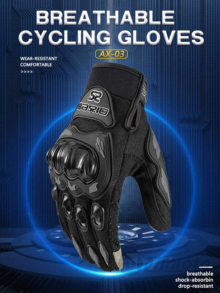 Summer Breathable Full Finger Motorcycle Gloves Non-slip Wear-resistant