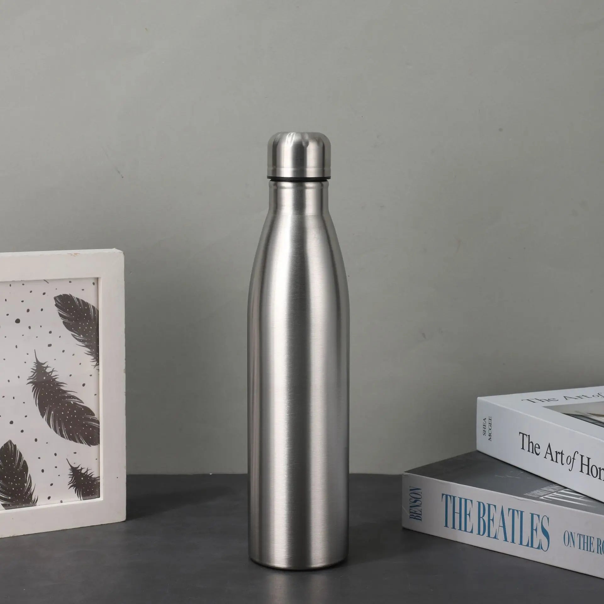 Stainless Steel Sport Water Bottle 1000ml Single-layer Rugged