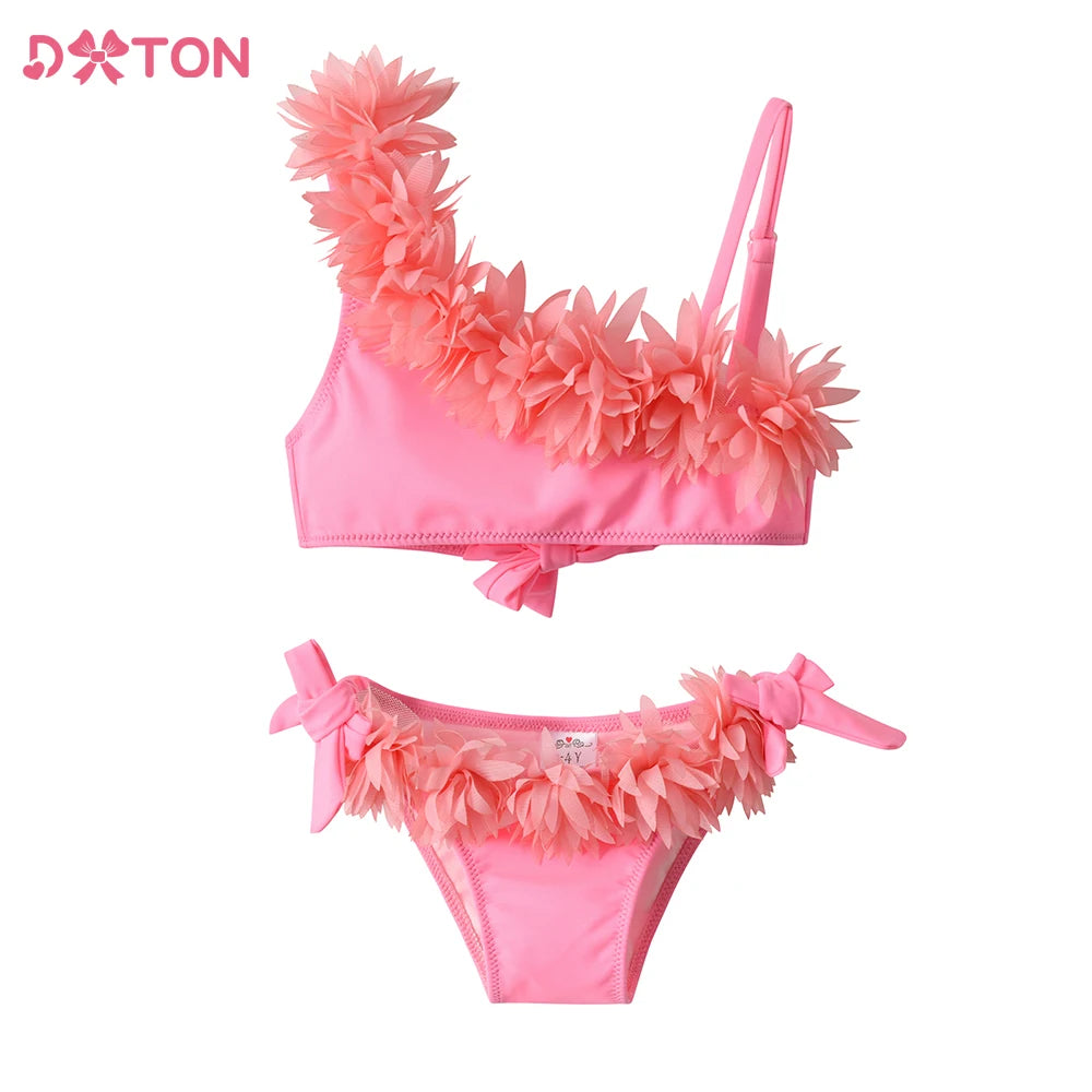Girls' Two-Piece Ruffle Bikini, Ages 3-10, image 2 of 15