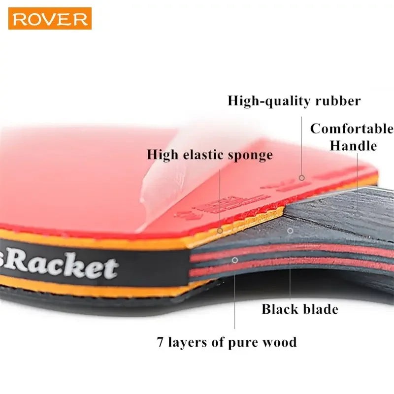 Table Tennis Bats, Set of 2 with Carry Bag