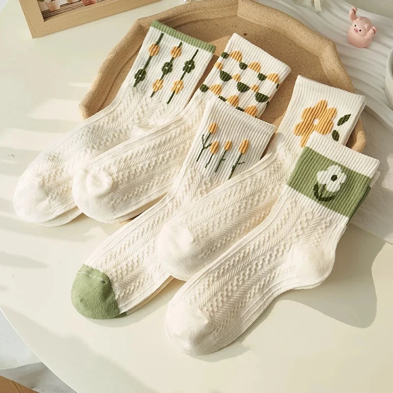 5 Pairs Letter Print Socks Comfy & Breathable