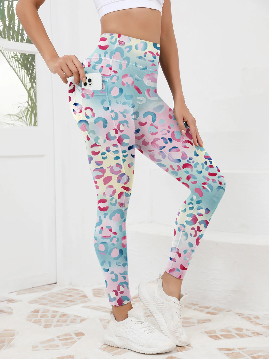 Women's Printed High-Waist Pocket Leggings