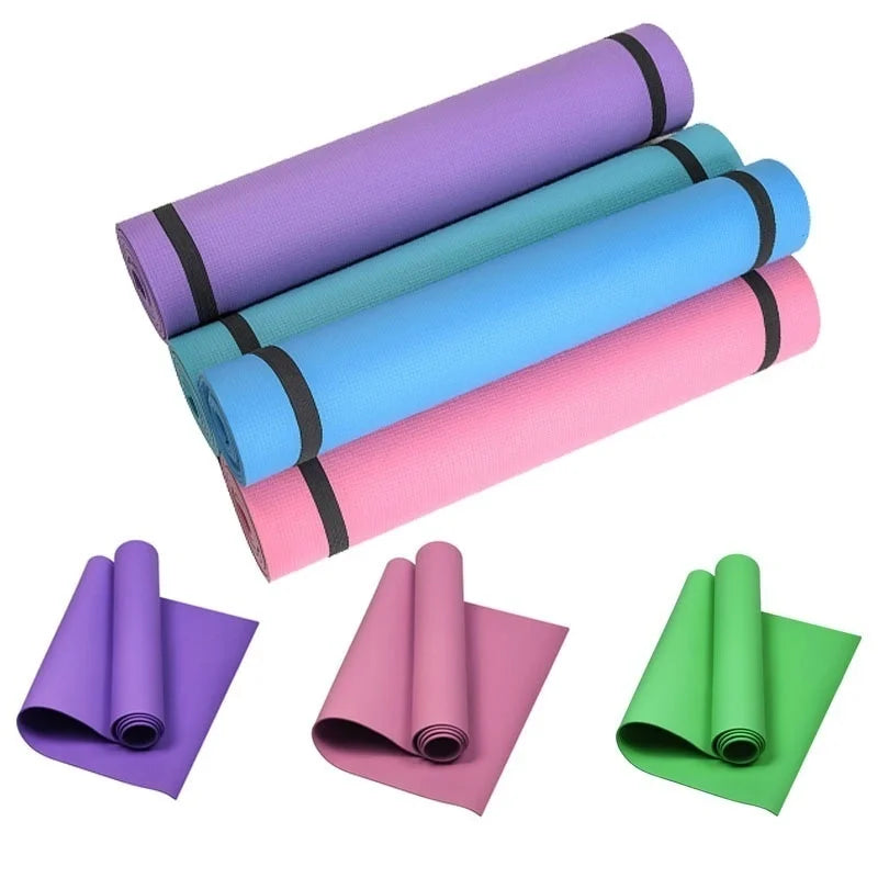 Non-Slip Yoga Mat, 4mm Thick, 173 x 61cm