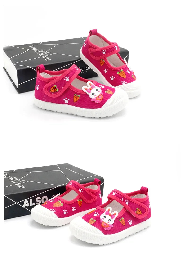 Girls' Soft Canvas Sports Shoes, EU 21-30
