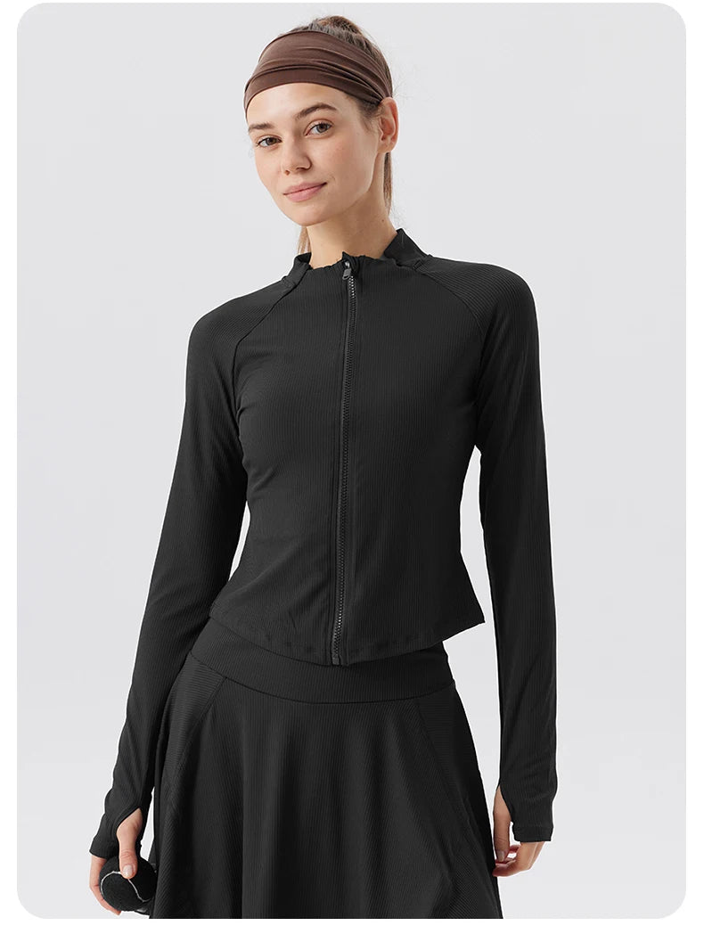 Summer Yoga Coat Women Yoga Fitness Wear Zipper