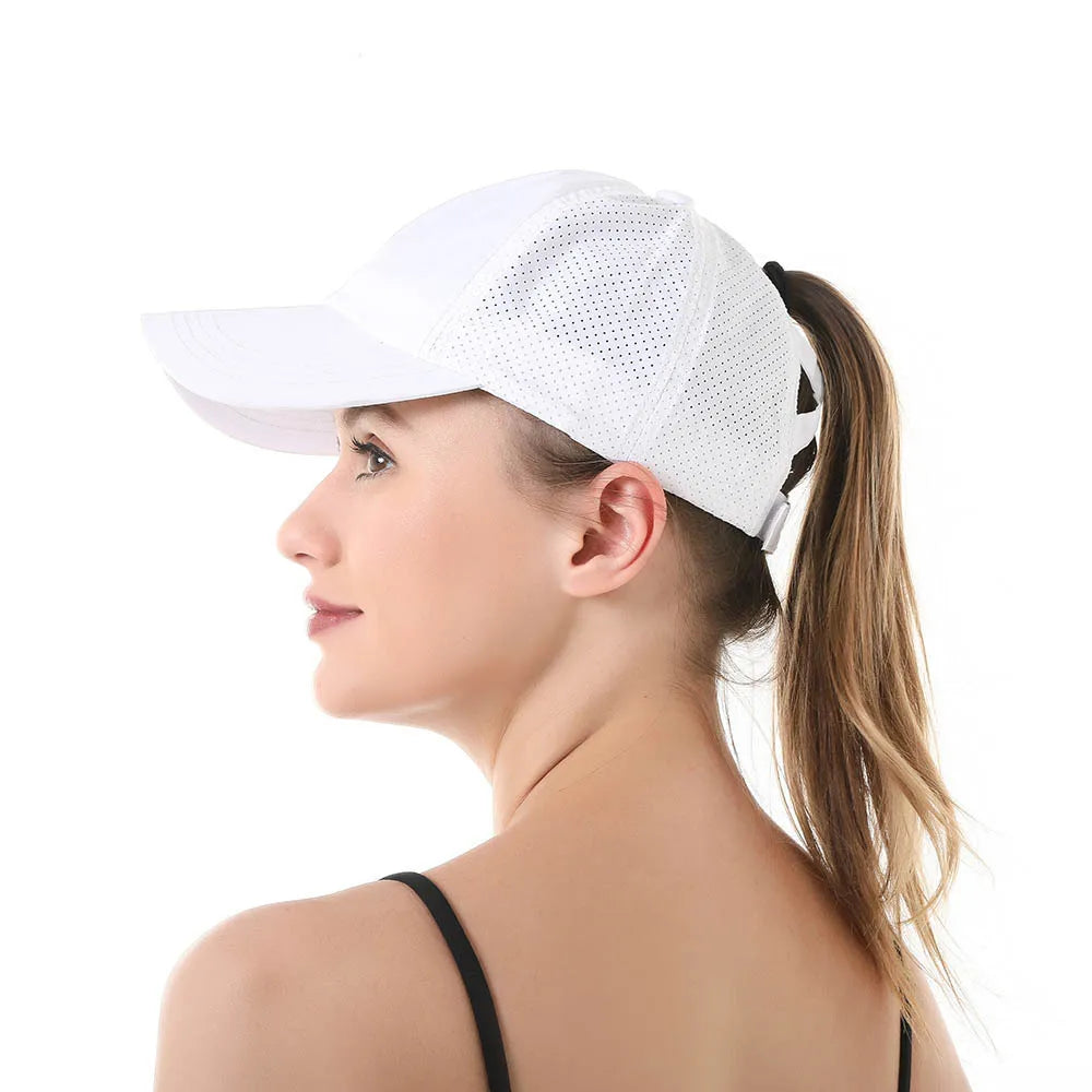 Women's Cross-Back Ponytail Baseball Cap, image 4 of 26