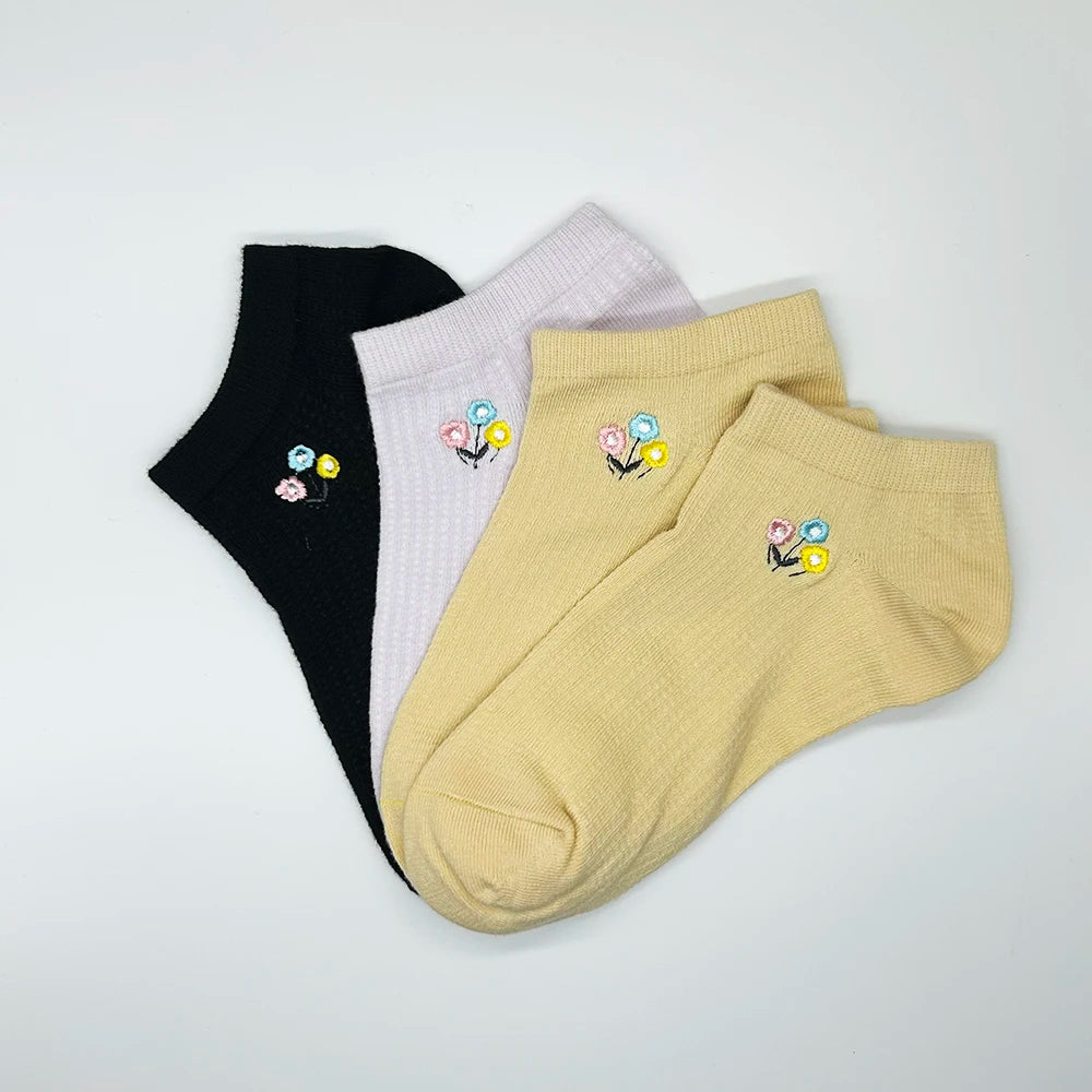Women's Cotton No-Show Socks, 4 Pairs