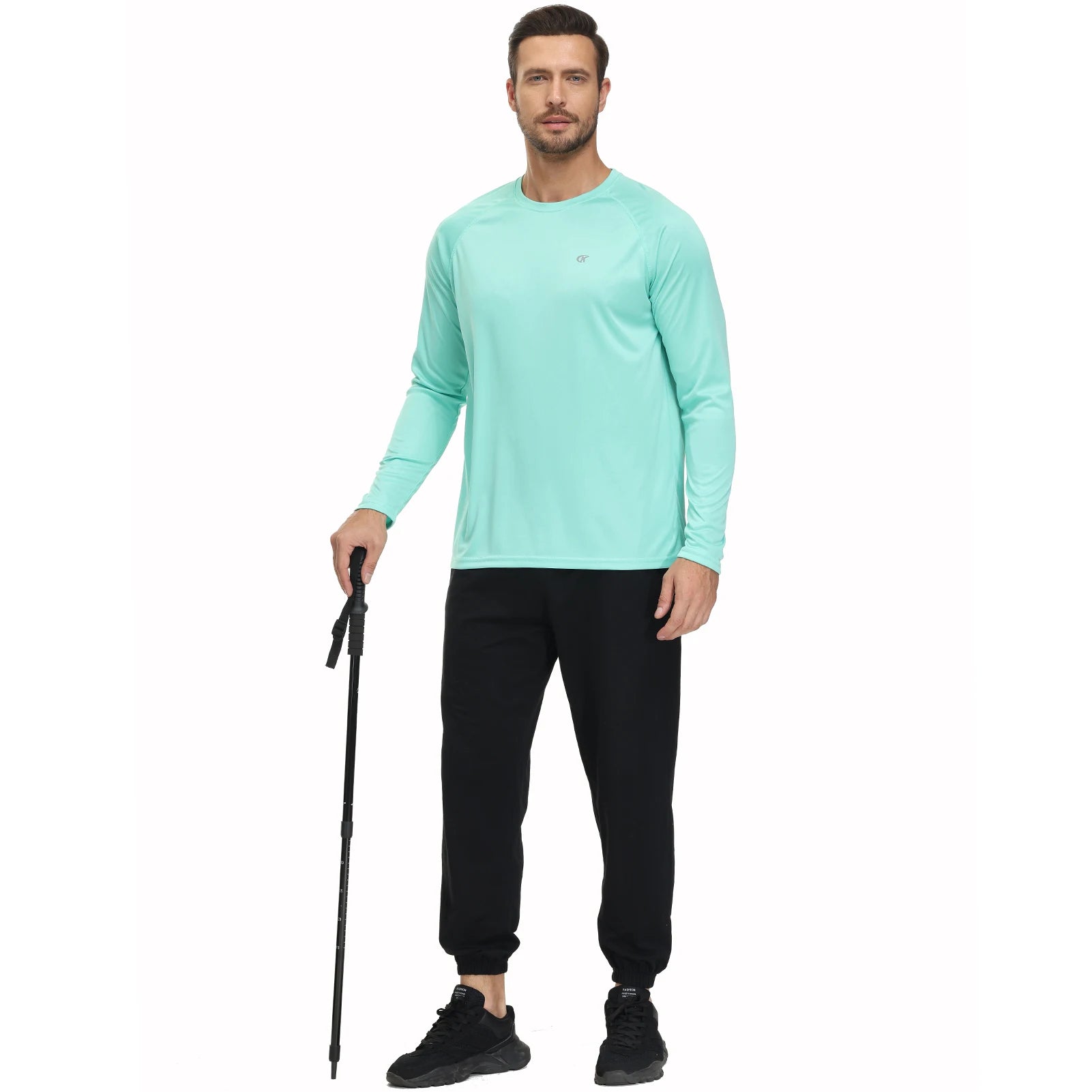 Men UPF 50+ Long Sleeve T-Shirt, Rash Guard