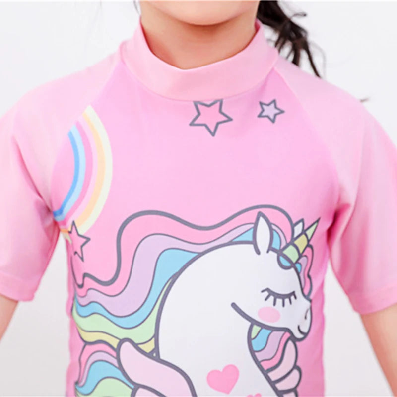 Kids' Short-Sleeve One-Piece Swimsuit