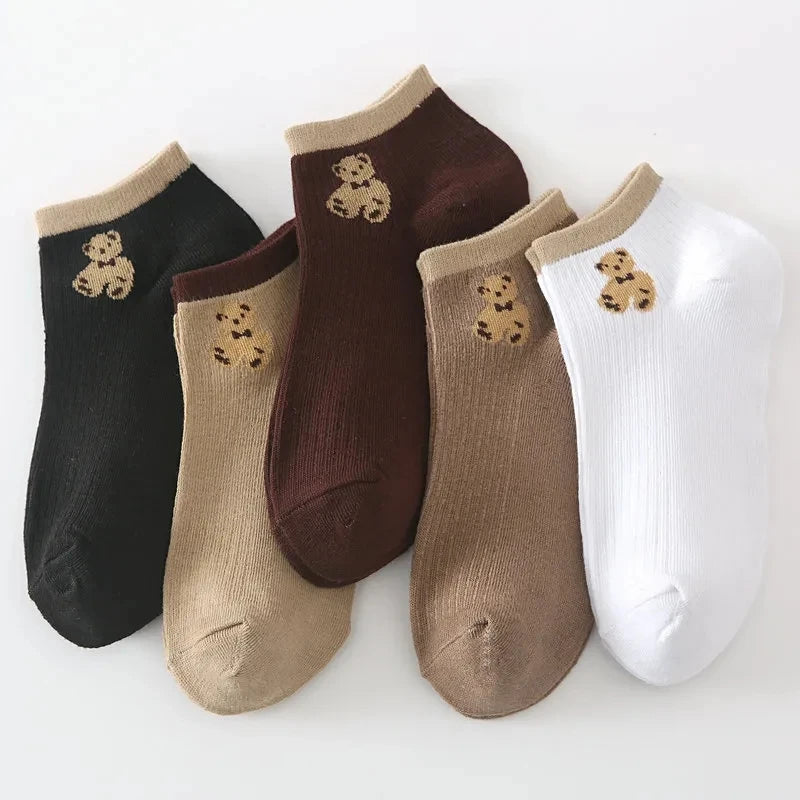 5 Pairs Letter Print Socks Comfy & Breathable