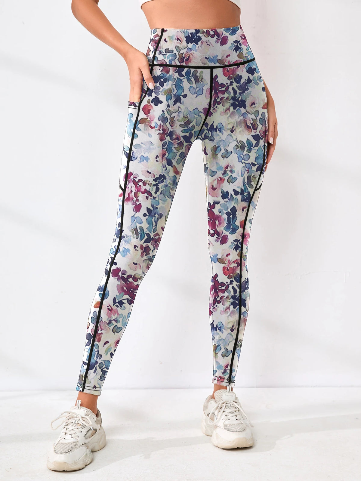 Women's Printed High-Waist Pocket Leggings, image 6 of 14