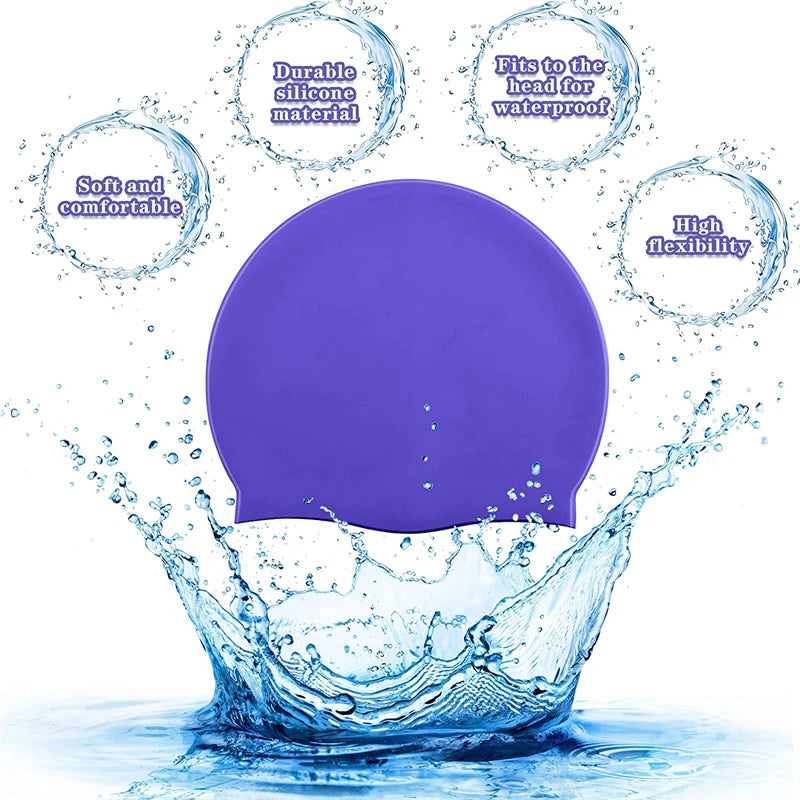 Unisex Waterproof Silicone Swimming Cap, image 9 of 32