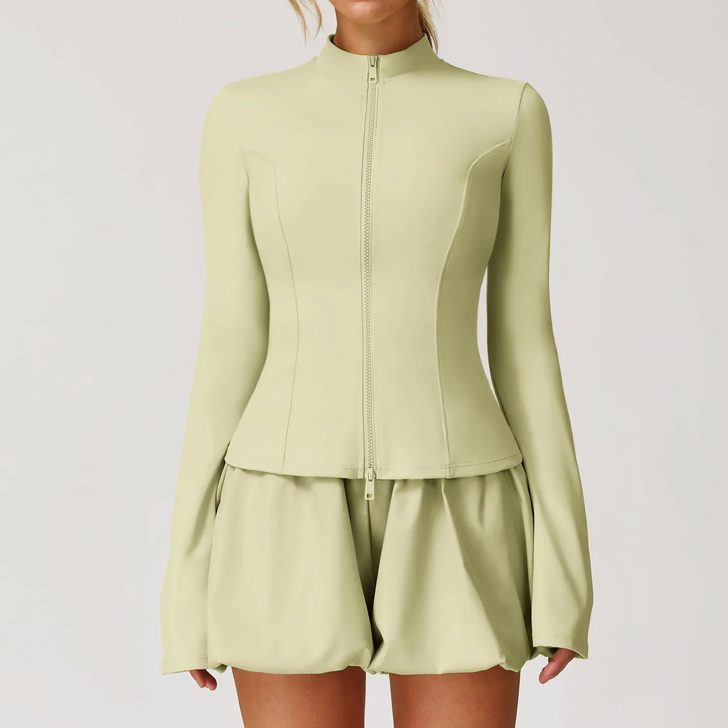 Zipper Jacket Women Yoga T-shirts Solid Sports Top