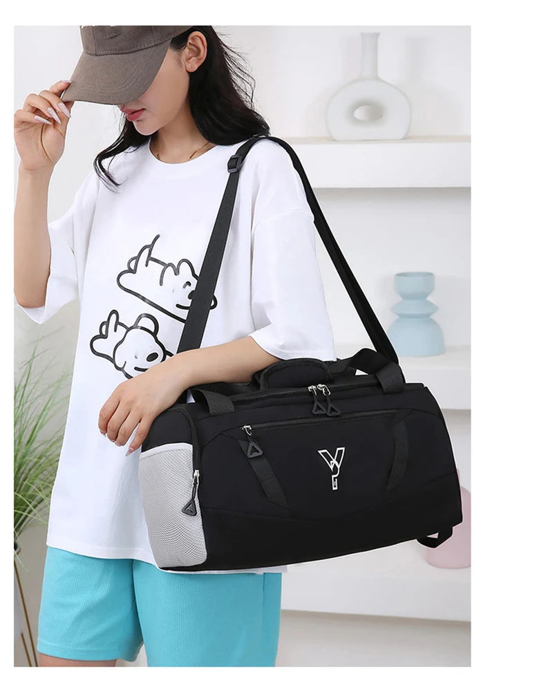 Women's Waterproof Gym Bag with Shoe Pocket