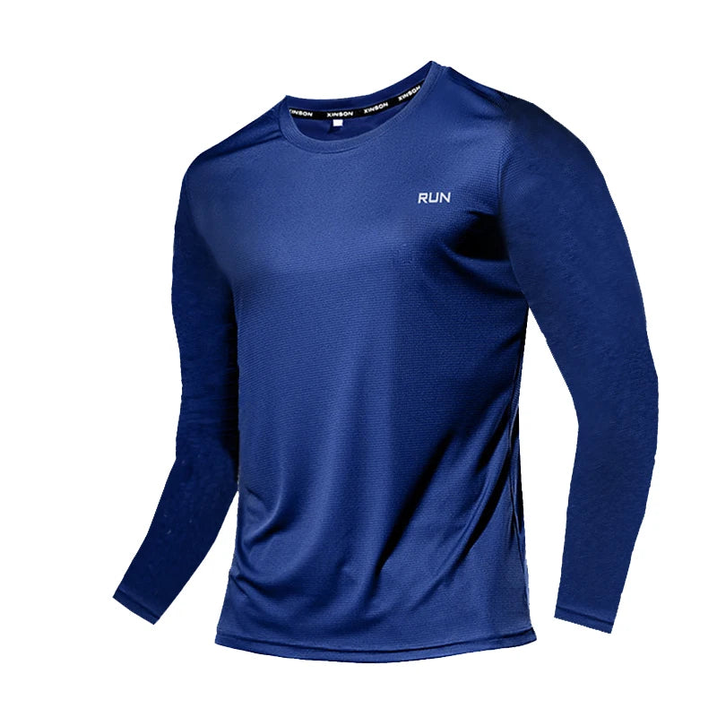 Summer Ice Silk Long Sleeve T-Shirt Men 2023