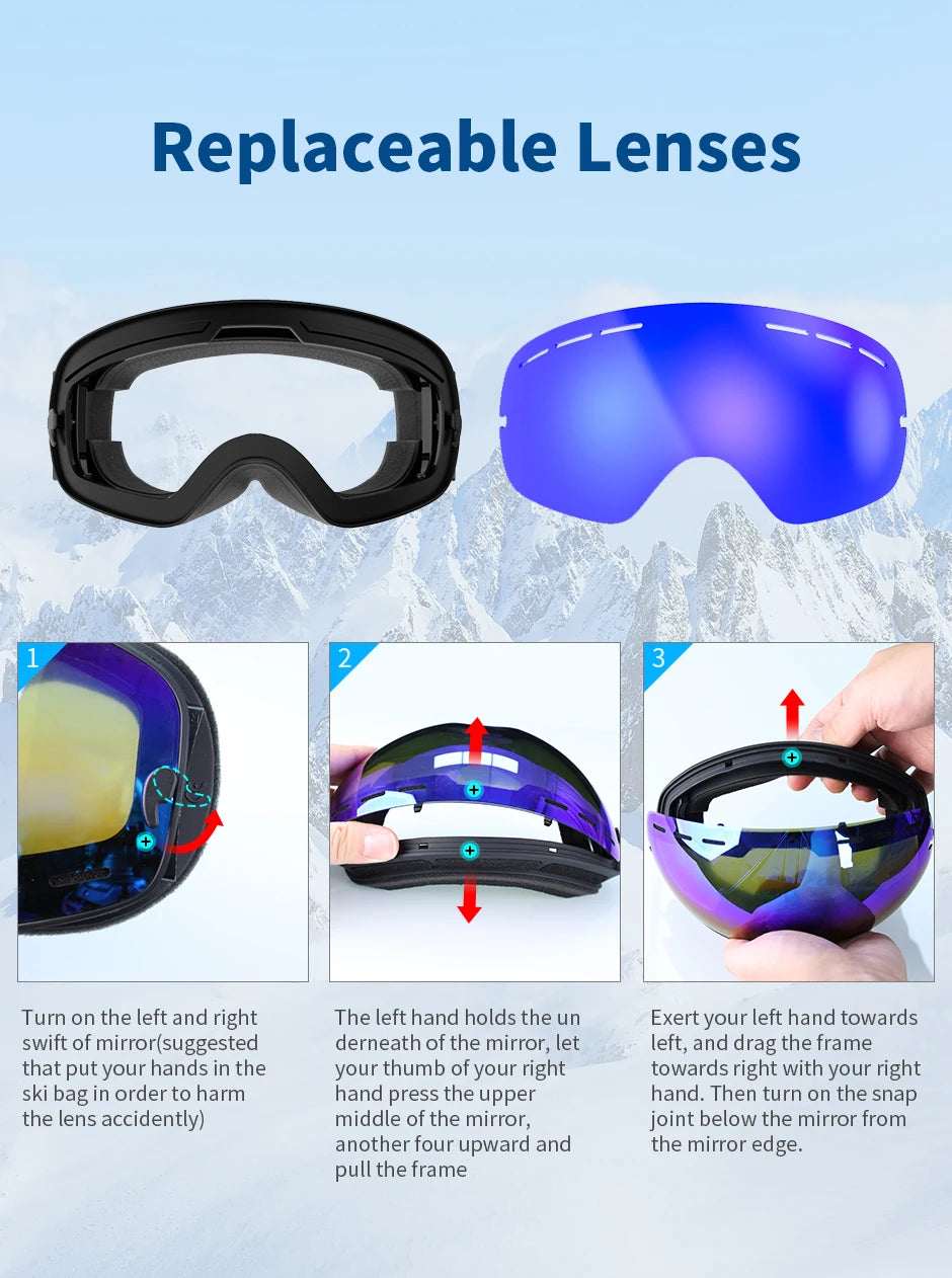 NATFIRE Unisex Anti-Fog Ski Goggles, image 15 of 26