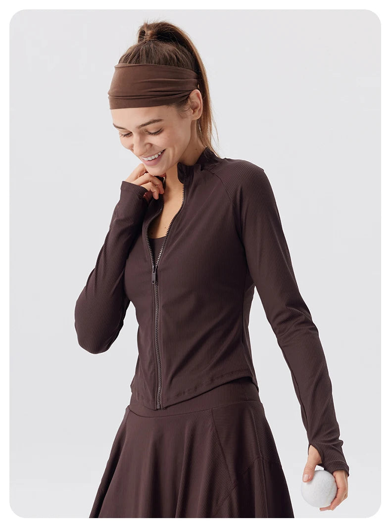 Summer Yoga Coat Women Yoga Fitness Wear Zipper