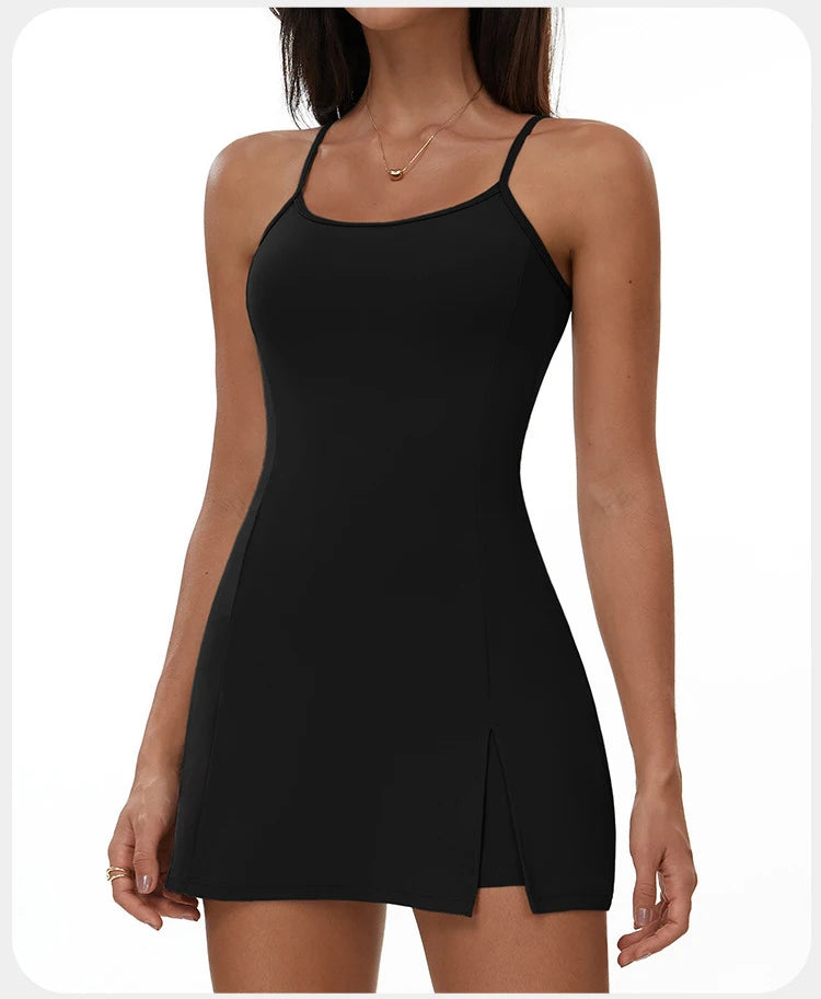 Womens Yoga Dress Jumpsuits Set Sports Bodysuit Sportswear