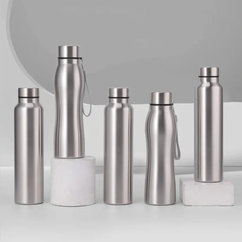 Stainless Steel Sport Water Bottle 1000ml Single-layer Rugged