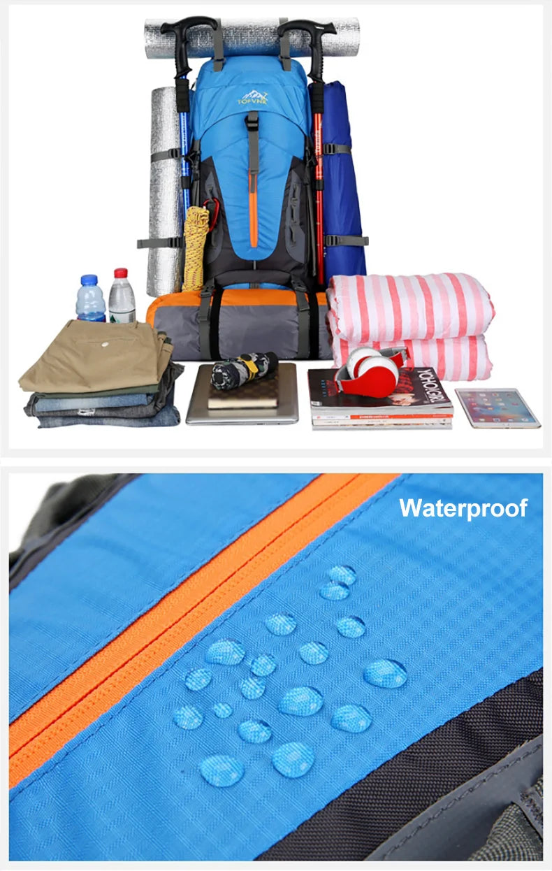 70L Camping Backpack Men's Travel Bag Climbing Rucksack