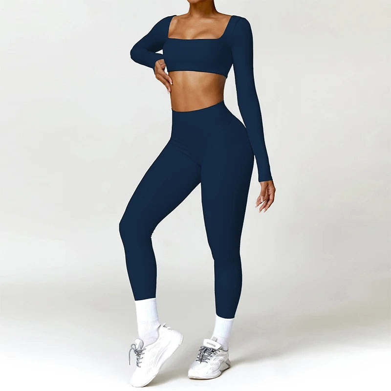 2PCS Yoga Suit Sports Set Women Quick-Drying Gym