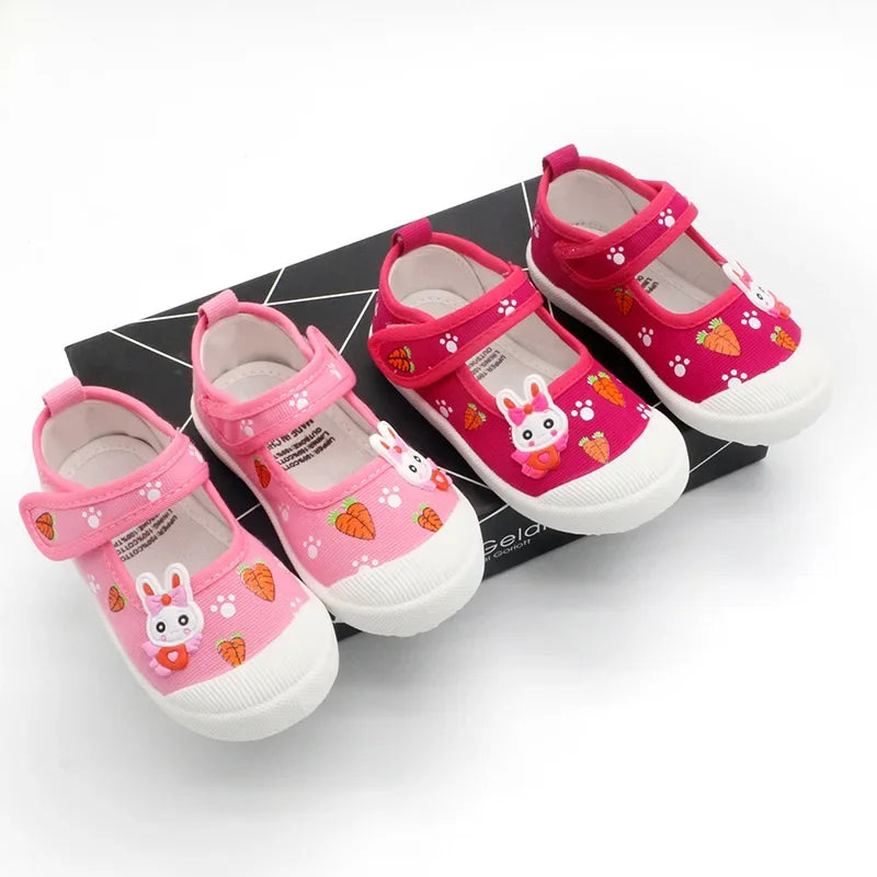 Girls' Soft Canvas Sports Shoes, EU 21-30