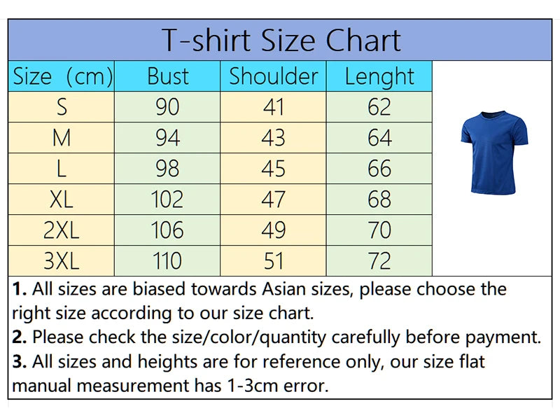 Men's Summer Exercise Trainning T-shirt High Quality Breathable