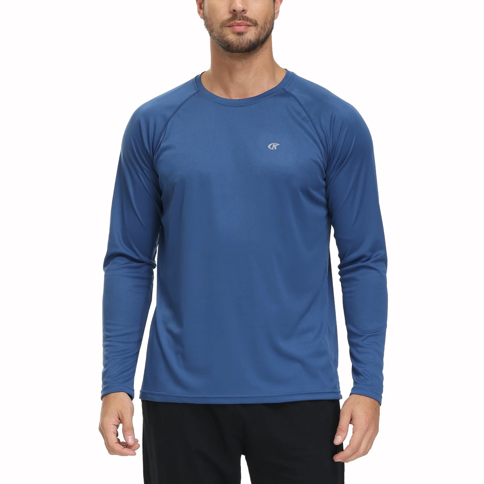 Men UPF 50+ Long Sleeve T-Shirt, Rash Guard