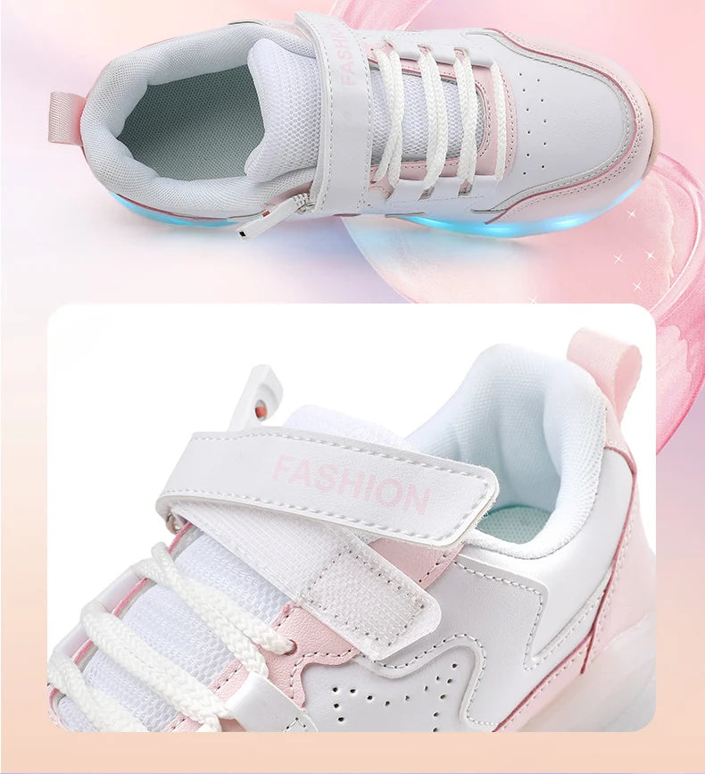 Kids' USB-Charging LED Light-Up Roller Shoes
