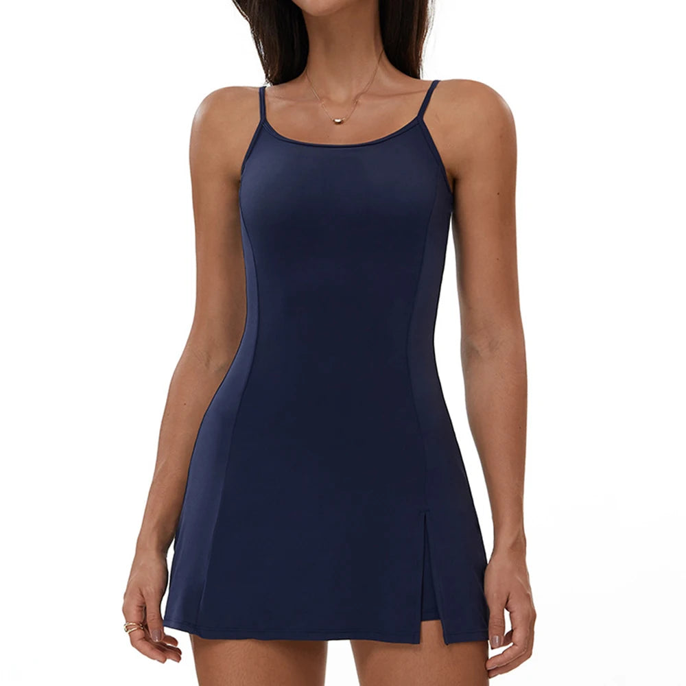 Womens Yoga Dress Jumpsuits Set Sports Bodysuit Sportswear