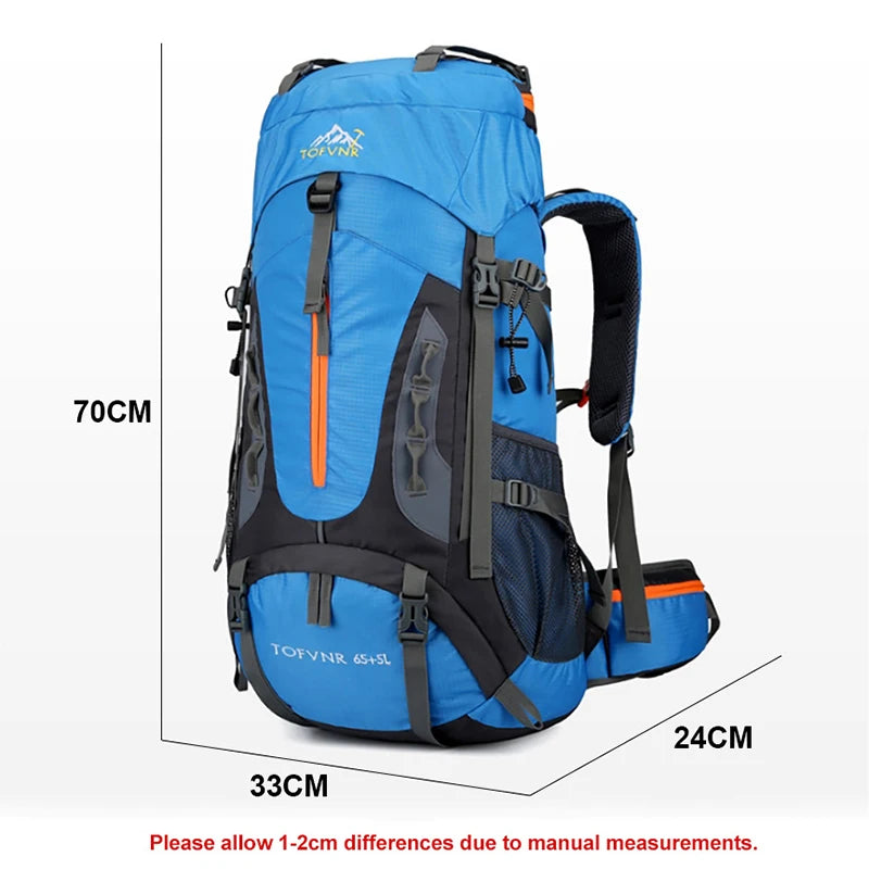70L Camping Backpack Men's Travel Bag Climbing Rucksack