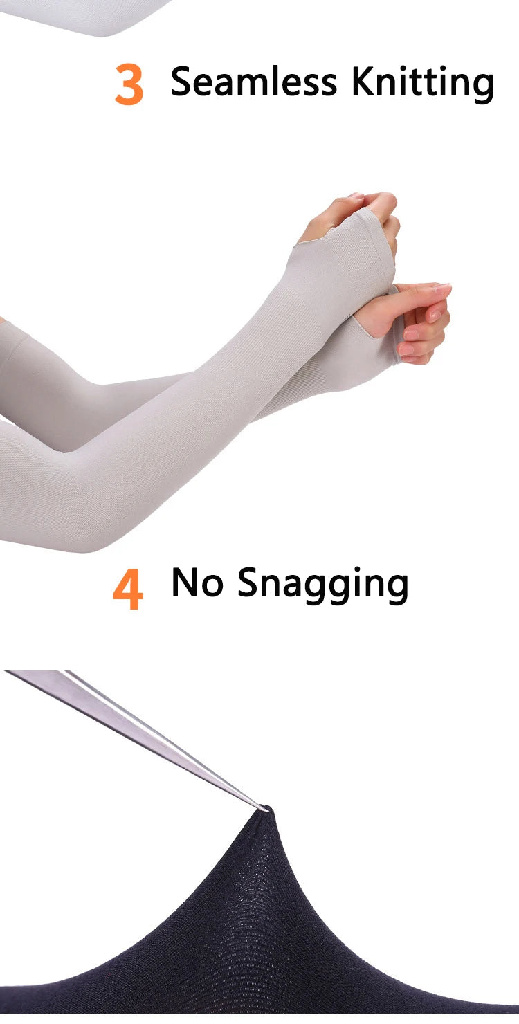 Anti-UV Arm Covers Men Women Cycling Fingerless Gloves