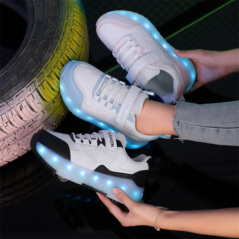 Kids' USB-Charging LED Light-Up Roller Shoes, image 6 of 20