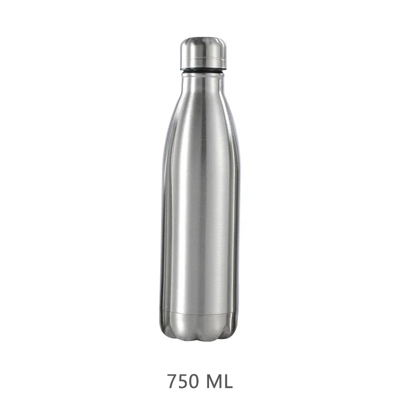 Stainless Steel Sport Water Bottle 1000ml Single-layer Rugged