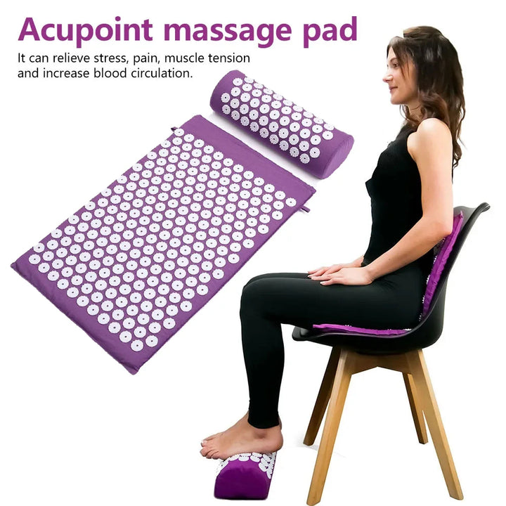 Acupressure Mat and Pillow Set, Purple