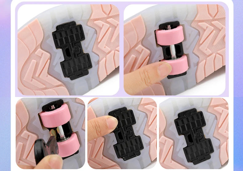 Kids' USB-Charging LED Light-Up Roller Shoes