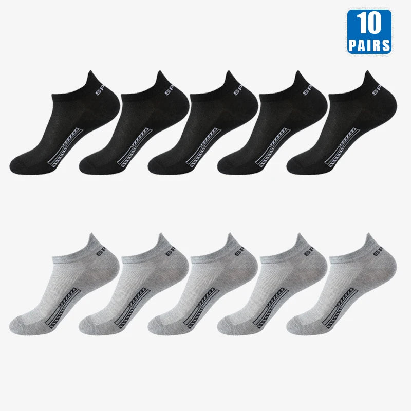 Men's Cotton Short Socks, 5 or 10 Pairs