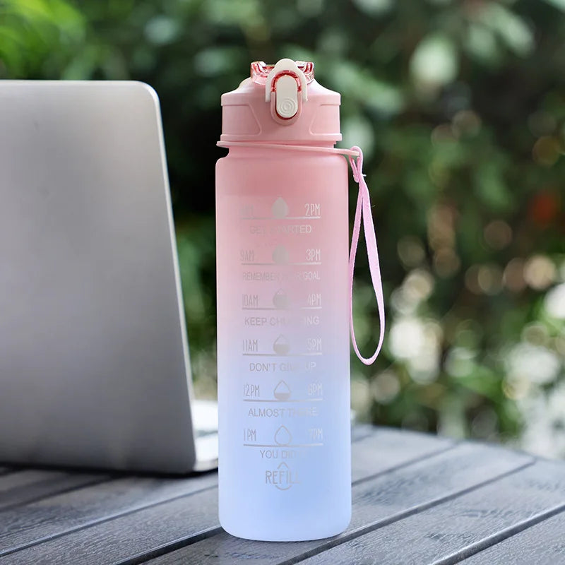 Motivational Sport Water Bottle, Leakproof Drinking Bottles, Outdoor