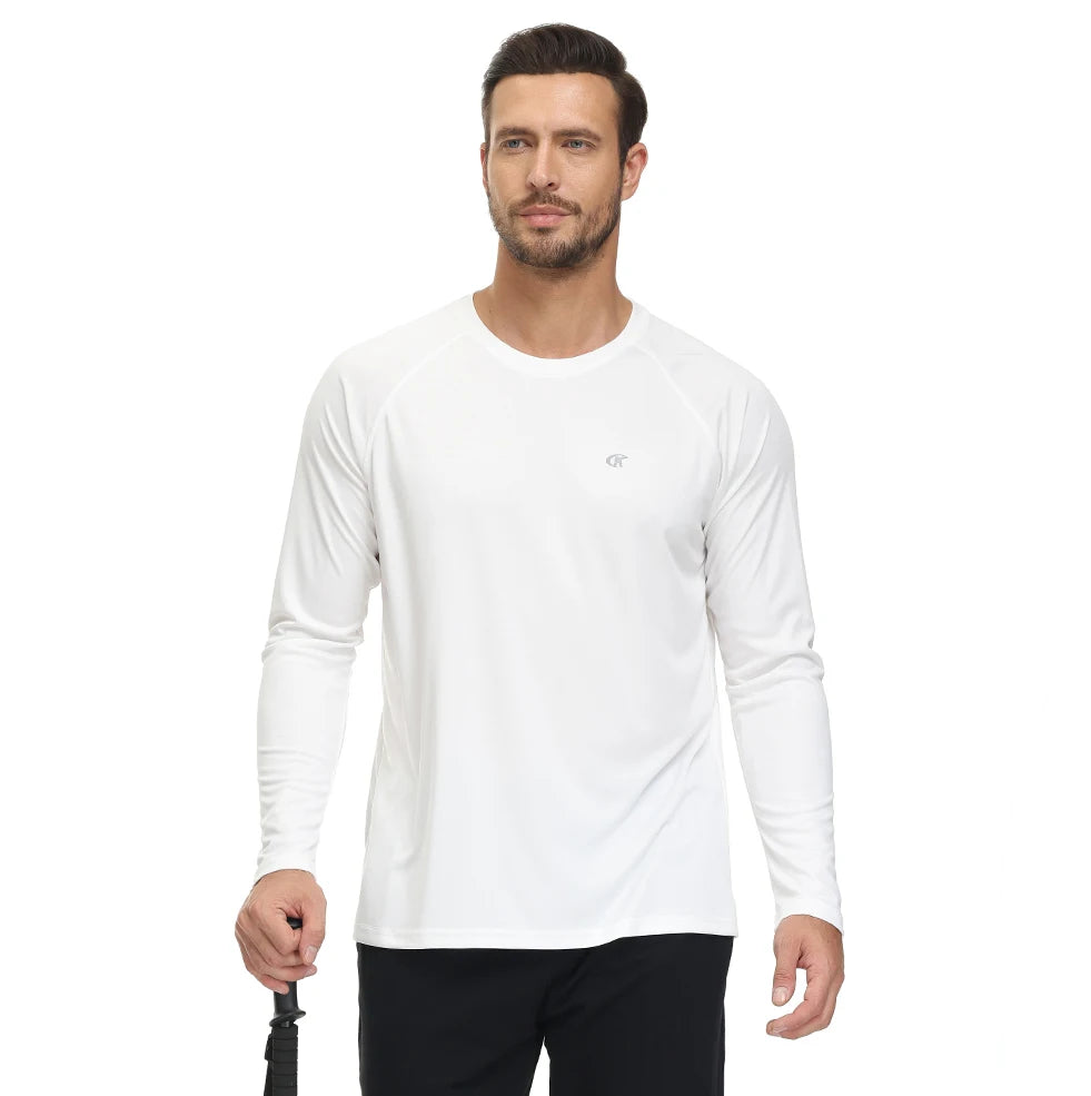 Men UPF 50+ Long Sleeve T-Shirt, Rash Guard