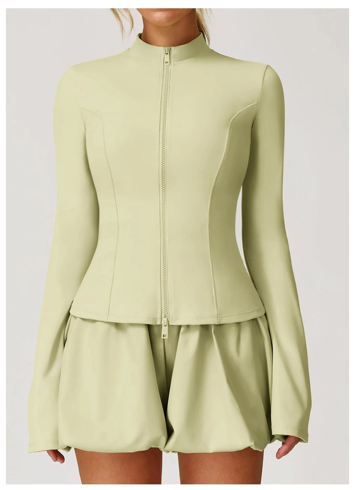 Zipper Jacket Women Yoga T-shirts Solid Sports Top